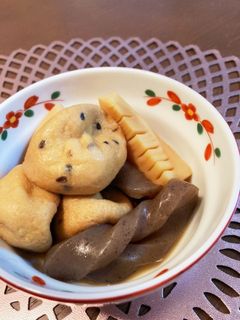 たけのことがんもとこんにゃくの煮びたし-レシピのメイン写真