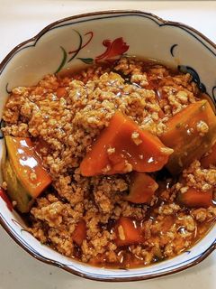 炒め不要!かぼちゃのそぼろ煮-レシピのメイン写真