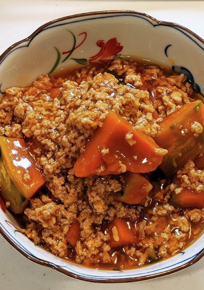 炒め不要！かぼちゃのそぼろ煮-レシピのメイン写真