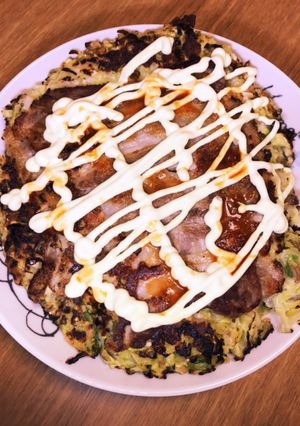 スーパー大麦入りピザ風お好み焼き-レシピのメイン写真