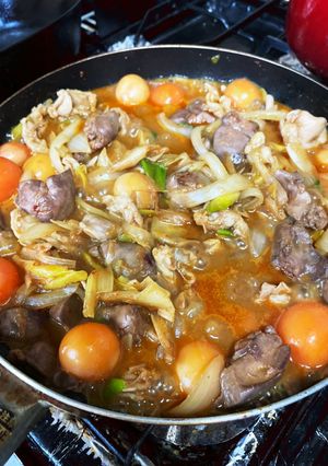 甘辛味噌で！大満足な鳥すき焼き-レシピのメイン写真