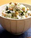 野沢菜とじゃこの蒸し大豆ごはん