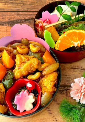令和四年睦月20　鶏肉カシューナッツ丼-レシピのメイン写真