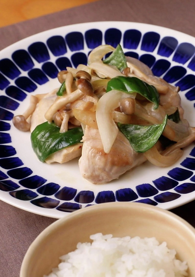 鶏肉としめじのだしマヨ炒め-レシピのメイン写真