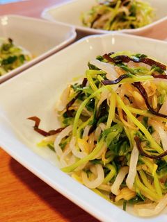 豆苗ともやしの塩昆布和え-レシピのメイン写真