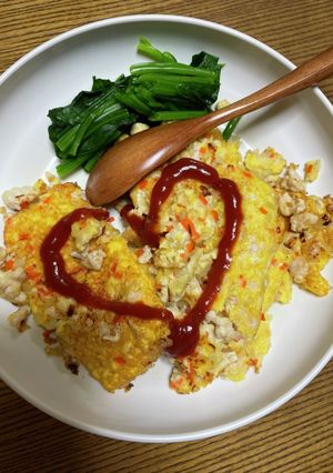 ほうれん草のナムルとオムレツ-レシピのメイン写真