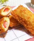 サンドイッチパンでいちごクリーム揚げパン