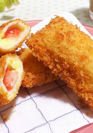 サンドイッチパンでいちごクリーム揚げパン-レシピのメイン写真
