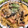 なめこで濃厚☆きのこのクリームパスタ