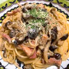 รูปของ なめこで濃厚☆きのこのクリームパスタ