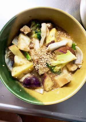 根菜茄子肉なしオイスター炒味温野菜サラダ-レシピのメイン写真