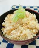 ミミガージャーキーと生姜の炊き込みご飯