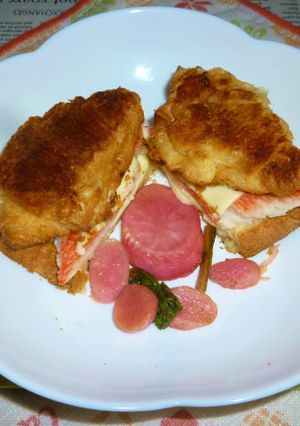 カニカマ＆チーズのプチ･ホットサンド-レシピのメイン写真