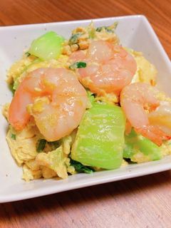 チンゲンサイと海老の卵炒め-レシピのメイン写真