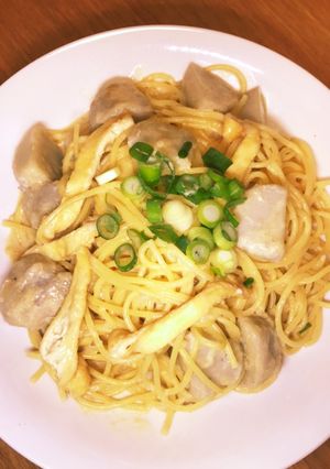 里芋と油揚げの味噌クリームパスタ-レシピのメイン写真
