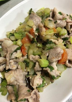 ガーリックトマト玉ねぎソースの肉炒め-レシピのメイン写真