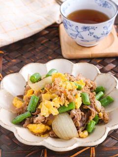 牛肉といんげんのふんわり卵炒め-レシピのメイン写真