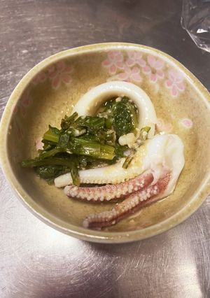 春菊とイカの味噌ドレあえ-レシピのメイン写真