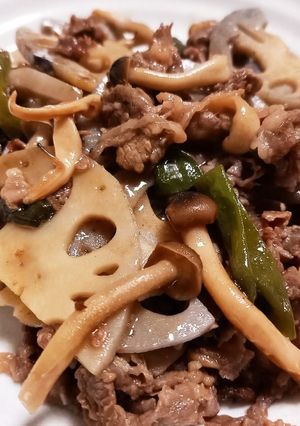 簡単♪︎牛肉とレンコンの中華風炒め♡♡♡-レシピのメイン写真