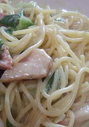 ハムと青梗菜の豆乳カレークリームスパ☆-レシピのメイン写真
