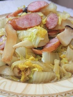 白菜エリンギウインナーのヘルシー野菜炒め-レシピのメイン写真