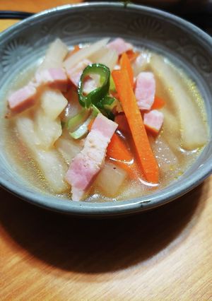 米久原形ベーコンブロックと大根煮-レシピのメイン写真
