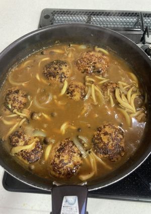 カレー煮込みの白菜ハンバーグ-レシピのメイン写真