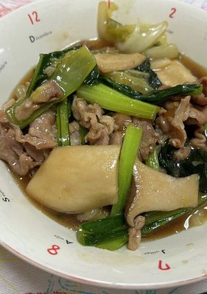 豚肉と白菜と小松菜とキノコの炒め物-レシピのメイン写真