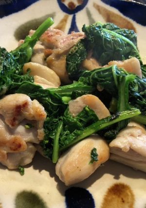 菜の花と鶏肉の柚子胡椒炒め-レシピのメイン写真