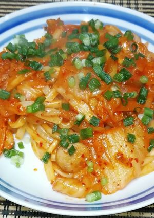 焼きキムチうどん-レシピのメイン写真