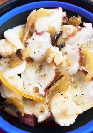 常温保存食材のタコと帆立のカルパッチョ-レシピのメイン写真