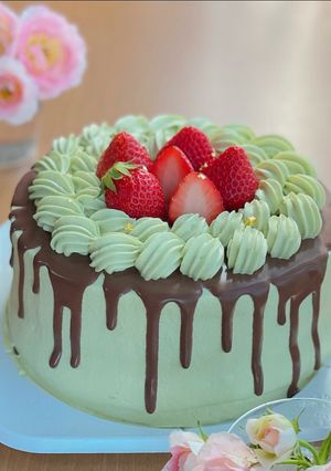抹茶のデコレーションケーキ-レシピのメイン写真