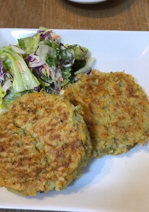レンコンハンバーグ with たこ焼き粉-レシピのメイン写真