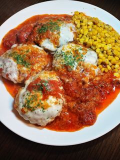 簡単☆トマト煮込みハンバーグ-レシピのメイン写真