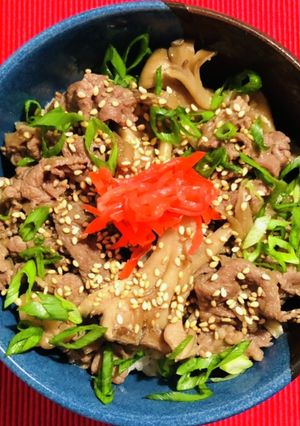 舞茸入りごま味噌牛丼-レシピのメイン写真