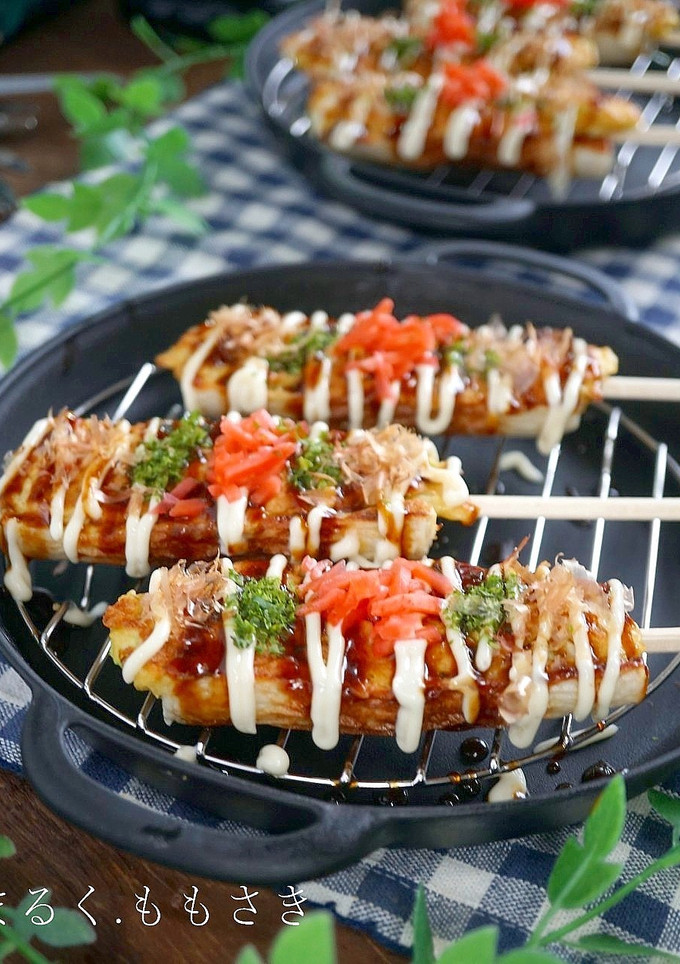 ちくわの器でスティックお好み焼き♪-レシピのメイン写真