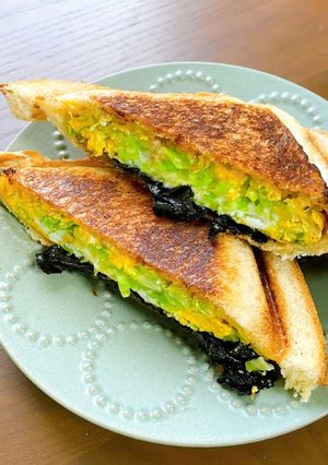 卵とキャベツで！味噌マヨ和風ホットサンド-レシピのメイン写真