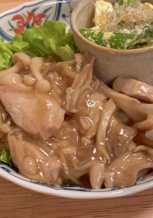 豚厚切りロースのキノコ餡かけ-レシピのメイン写真