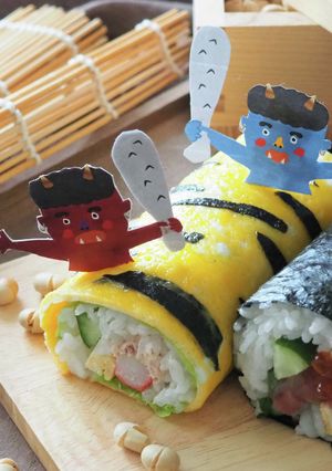 鬼のパンツ柄！トラ模様の恵方巻-レシピのメイン写真