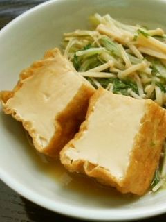 【バランス】厚揚げと水菜の煮びたし-レシピのメイン写真