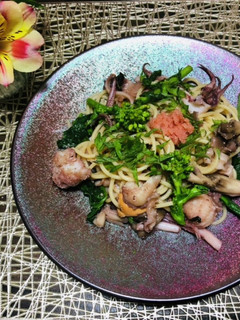 菜の花と魚介の明太子Pasta♡-レシピのメイン写真