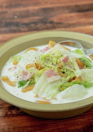 白菜のミルクスープマメロニ-レシピのメイン写真