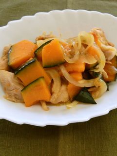 かぼちゃと鶏肉の甘酢炒め-レシピのメイン写真