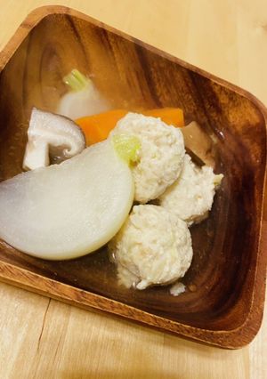 かぶ 鶏団子 スープ ふわふわ団子 QC-レシピのメイン写真