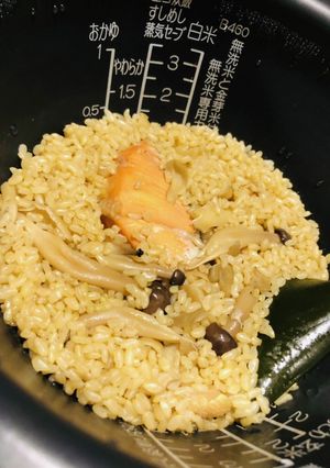 玄米冷凍しゃけ炊き込み-レシピのメイン写真
