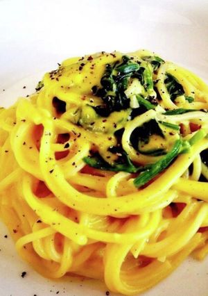 カボチャとほうれん草のパスタ-レシピのメイン写真