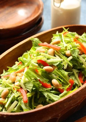 免疫力アップ！水菜と大豆のシーザーサラダ-レシピのメイン写真