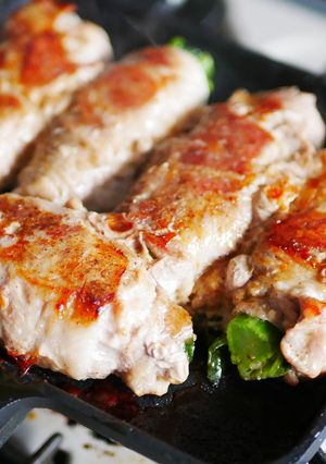 菜の花の茎で肉巻きおかず-レシピのメイン写真
