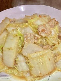 白菜と豚バラ肉の梅肉炒め-レシピのメイン写真