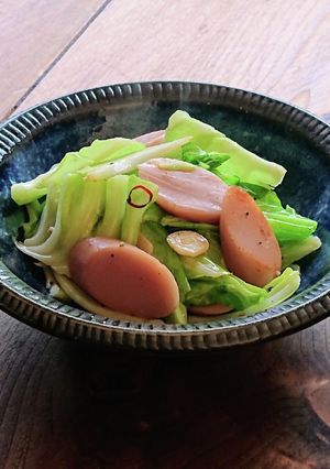 春キャベツと魚ニソのガーリック炒め-レシピのメイン写真